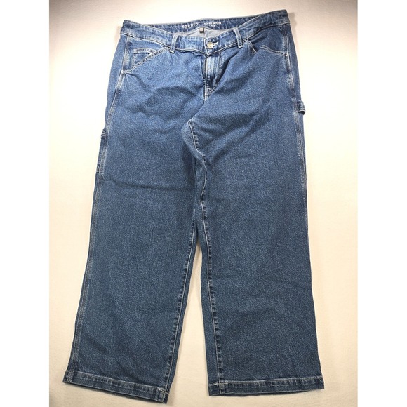 torrid Denim - Torrid High Rise Carpenter Wide Leg Jeans Medium Wash Blue Denim Womens 16R